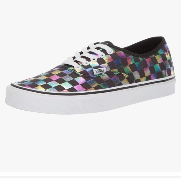 iridescent checkered vans